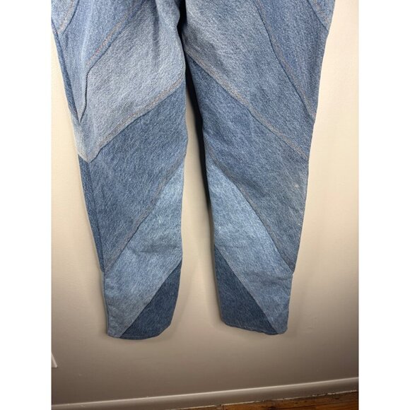 NEW EB DENIM Vien Straight Leg Patchwork Jeans Size S - Picture 8 of 8
